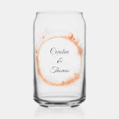 Elegant Peach Sparkle Wedding Script Calligraphy Dosenglas (Vorderseite)