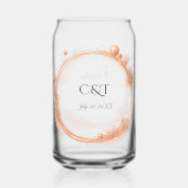 Elegant Peach Sparkle Wedding Script Calligraphy Dosenglas (Rückseite)