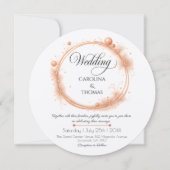 Elegant Peach Sparkle Wedding Script Calligraphy Einladung (Vorderseite)