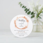 Elegant Peach Sparkle Wedding Script Calligraphy Einladung (Stehend Vorderseite)