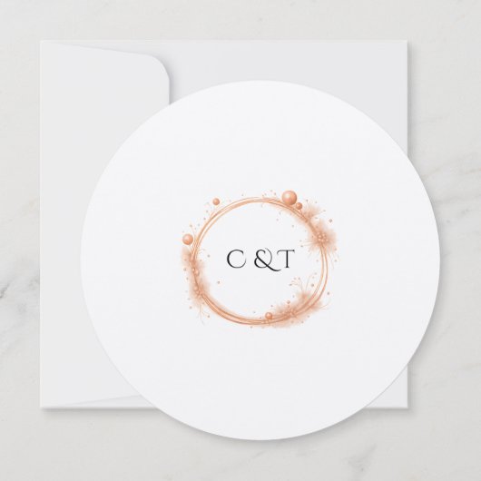 Elegant Peach Sparkle Wedding Script Calligraphy Einladung (Rückseite)