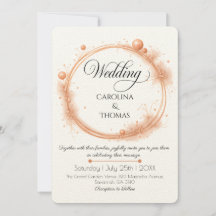 Elegant Peach Sparkle Wedding Script Calligraphy