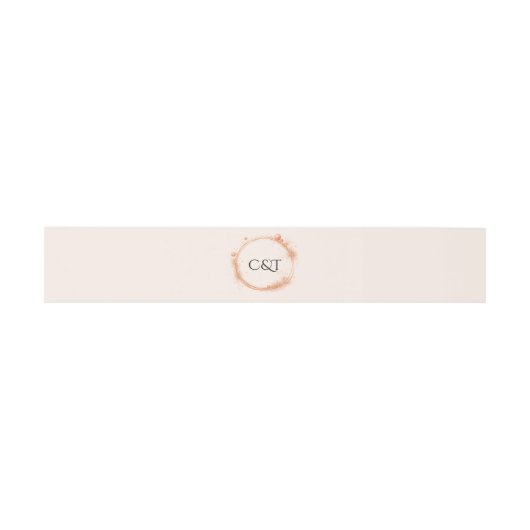 Elegant Peach Sparkle Wedding Script Calligraphy Einladungsbanderole (Flach)