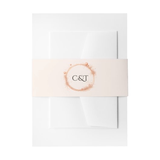 Elegant Peach Sparkle Wedding Script Calligraphy Einladungsbanderole (Vorderseite Beispiel)