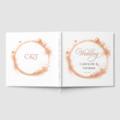 Elegant Peach Sparkle Wedding Script Calligraphy Gästebuch (Voll)