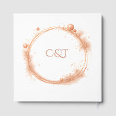 Elegant Peach Sparkle Wedding Script Calligraphy Gästebuch (Rückseite)