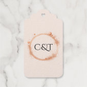 Elegant Peach Sparkle Wedding Script Calligraphy Geschenkanhänger (Rückseite)