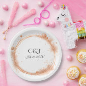 Elegant Peach Sparkle Wedding Script Calligraphy Pappteller (Party)