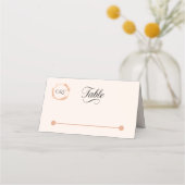 Elegant Peach Sparkle Wedding Script Calligraphy Platzkarte (Vorderseite)