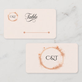 Elegant Peach Sparkle Wedding Script Calligraphy Platzkarte