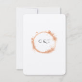 Elegant Peach Sparkle Wedding Script Calligraphy RSVP Karte (Rückseite)