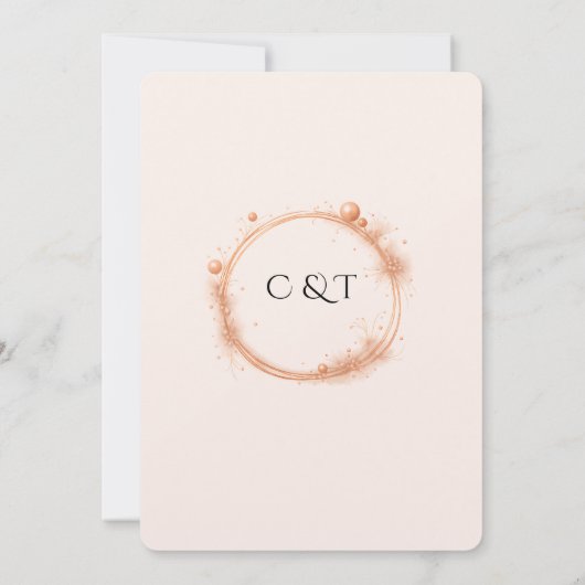 Elegant Peach Sparkle Wedding Script Calligraphy Save The Date (Rückseite)