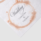 Elegant Peach Sparkle Wedding Script Calligraphy Seidenpapier (Ausschnitt)