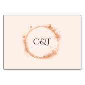 Elegant Peach Sparkle Wedding Script Calligraphy Tischnummer (Rückseite)