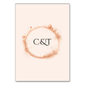 Elegant Peach Sparkle Wedding Script Calligraphy Tischnummer (Rückseite)