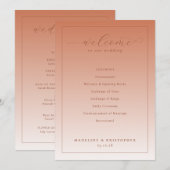 Elegant Peach Wedding Ceremony Program Programm (Vorne/Hinten)