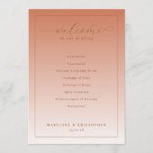 Elegant Peach Wedding Ceremony Program Programm (Vorderseite)
