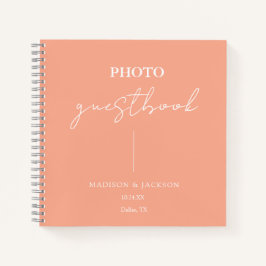 Elegant Peach Wedding Gäestbook Notizblock