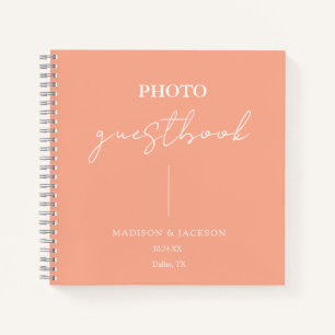 Elegant Peach Wedding Gäestbook Notizblock