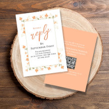 Elegant Peach Wedding RSVP Custom