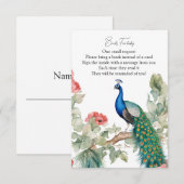 Elegant Peacock Begleitkarte (Vorne/Hinten)