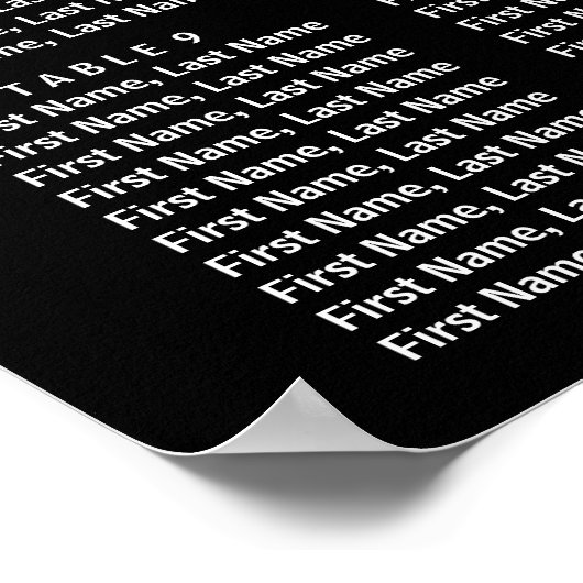 ELEGANT PEACOCK Black Pink Hochzeitstabelle Poster (Ecke)