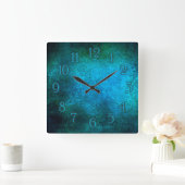 Elegant peacock blue wall clock quadratische wanduhr (Zuhause)