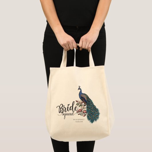 Elegant Peacock Bride Squad Tragetasche (Vorderseite (Produkt))