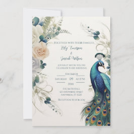 Elegant Peacock Einladung