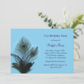 Elegant Peacock Einladung zum 21. Geburtstag (Stehend Vorderseite)