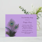 Elegant Peacock Einladung zum 21. Geburtstag (Stehend Vorderseite)