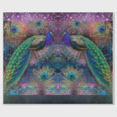 Elegant Peacock Feather Glitzer Moody Decoupage Wr Geschenkpapier (Flach)