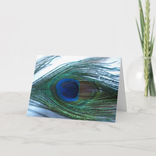 Elegant Peacock Feather Karte (Vorderseite)