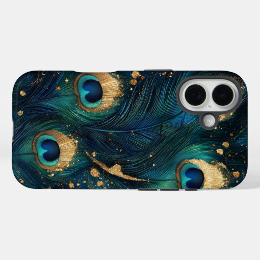 Elegant Peacock Feather Luxe Phone Case (Rückseite (Horizontal))