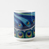Elegant Peacock Feather Mandala Kaffeetasse (Mittel)