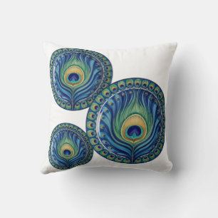 Elegant Peacock Feather Mandala Kissen