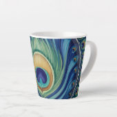 Elegant Peacock Feather Mandala Milchtasse (Rechte Ecke)