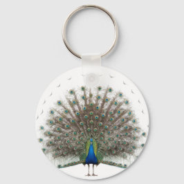 Elegant Peacock Feather Mandala Schlüsselanhänger