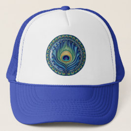 Elegant Peacock Feather Mandala Truckerkappe