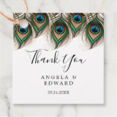Elegant Peacock Feather Vielen Dank Geschenkanhänger (Vorderseite)