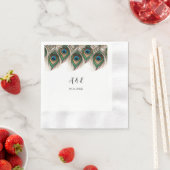 Elegant Peacock Feather Wedding Napkins Serviette (Beispiel)