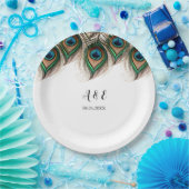 Elegant Peacock Feather Wedding Pappteller (Party)