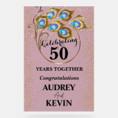 Elegant Peacock Feathers 50 Jahre alt Acrylschild (Vorderseite)