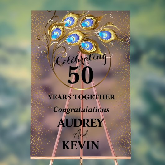 Elegant Peacock Feathers 50 Jahre alt Acrylschild (Neutral)