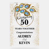 Elegant Peacock Feathers 50 Jahre alt Acrylschild (Vorderseite)