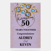 Elegant Peacock Feathers 50 Jahre alt Acrylschild (Vorderseite)