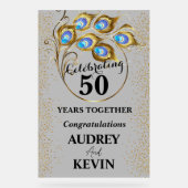 Elegant Peacock Feathers 50 Jahre alt Acrylschild (Vorderseite)