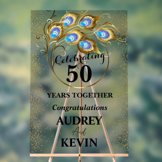 Elegant Peacock Feathers 50 Jahre alt Acrylschild (Neutral)