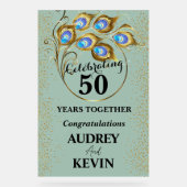 Elegant Peacock Feathers 50 Jahre alt Acrylschild (Vorderseite)