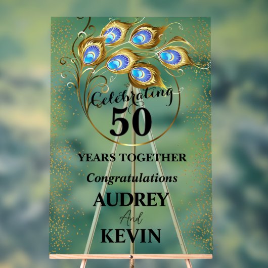 Elegant Peacock Feathers 50 Jahre alt Acrylschild (Neutral)